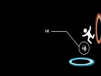 its a lie, portal, video game, stick man, lie, cake HD wallpaper