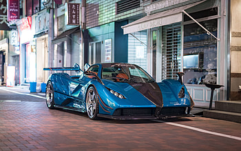 Pagani Zonda, front view, exterior, supercar, Zonda tuning, blue Zonda, sports cars, Pagani HD wallpaper