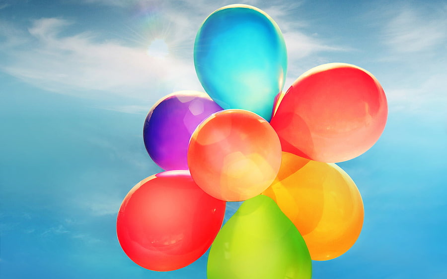 Colored balloons, Festive decorations, Playful colors, Joyful designs HD wallpaper