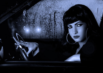 Dark street, street, sexy, girl, model HD wallpaper