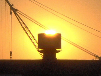 Time to make the donuts!, architecture, industrial, crane, sunset, sunrise HD wallpaper