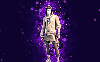 Swish, , violet neon lights, Fortnite Battle Royale, Fortnite characters, Swish Skin, Fortnite, Swish Fortnite HD wallpaper