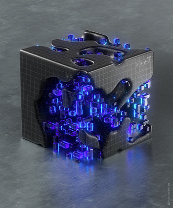 3D, Distortion, Volume, Elements, Cube, Fragments HD phone wallpaper