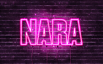 Happy Birtay Nara, , pink neon lights, Nara name, creative, Nara Happy Birtay, Nara Birtay, popular japanese female names, with Nara name, Nara HD wallpaper