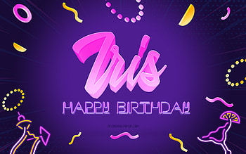 Happy Birtay Iris, , Purple Party Background, Iris, creative art, Happy Iris birtay, Iris name, Iris Birtay, Birtay Party Background HD wallpaper