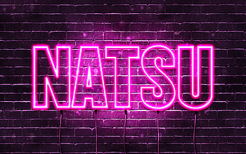 Happy Birtay Natsu, , pink neon lights, Natsu name, creative, Natsu Happy Birtay, Natsu Birtay, popular japanese female names, with Natsu name, Natsu HD wallpaper