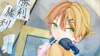 Green Eyes Anime Boy With Blue Heads Anime Boy HD wallpaper