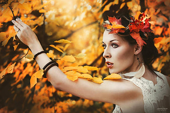 Autumn beauty, yellow, model, marketa novak, autumn, face, girl, toamna, woman HD wallpaper