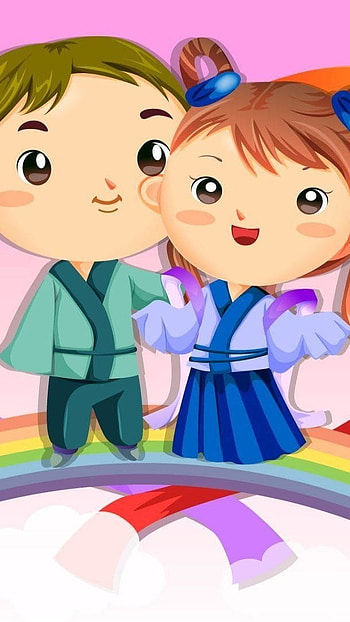 Couple Cartoon, Little Couple, Kids Cartoon HD phone wallpaper