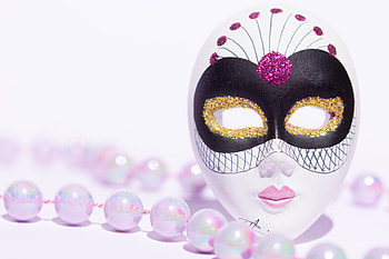 Masquerade, jewel, pink, white, black, mask, pearl, beeds HD wallpaper