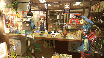 Anime Post Office With Cute Animal Touch, artist, artwork, art, digital-art, anime-girl, pixiv HD wallpaper