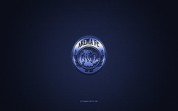 Arema FC, Indonesian football club, blue logo, blue carbon fiber background, Liga 1, football, Malang, Indonesia, Arema FC logo HD wallpaper