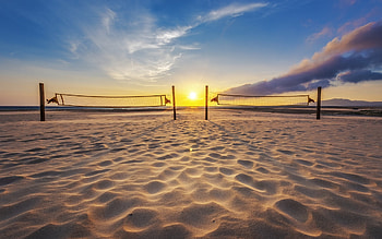 Nets, Beach Volleyball HD wallpaper