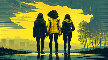 Sisterhood: A Ultra of Unity and Strength, Sisterhood, friends, silhouette, landscape HD wallpaper