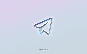 Telegram logo, cut out 3d text, white background, Telegram 3d logo, Telegram emblem, Telegram, embossed logo, Telegram 3d emblem HD wallpaper
