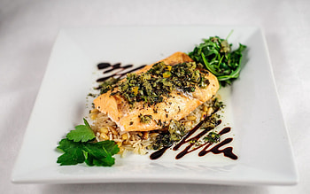 Food, Greens, Plate, Fish HD wallpaper