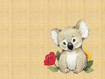 Koala, abstract, bear, flower, cute HD wallpaper