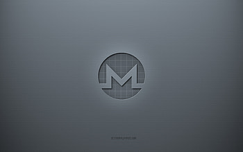 Monero logo, gray creative background, Monero sign, gray paper texture, Monero, gray background, Monero 3d sign HD wallpaper