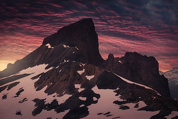 High summit, mountain, sunset HD wallpaper
