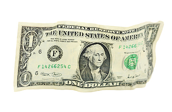 Crumpled One Dollar Banknote, dollar, banknote, money, paper, currency HD wallpaper