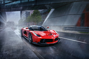 La Ferrari In Rain , laferrari, ferrari, cars, rain HD wallpaper