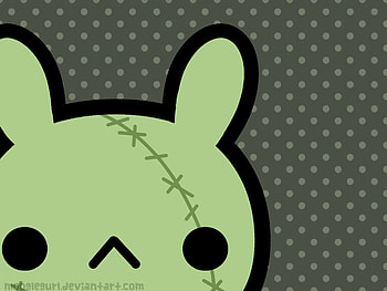 Zombie Bunny, zombie, bunny, cute, green HD wallpaper