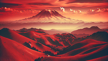 Stunning Mount Rainier Sunset, Mount Rainier, mountain, landscape, red HD wallpaper