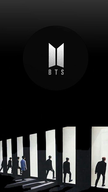 Bts Logo, Black Theme, black, theme HD phone wallpaper