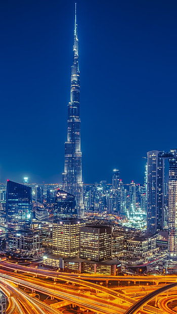 Burj Khalifa, skyline , Dubai's charm, World's marvel HD phone wallpaper