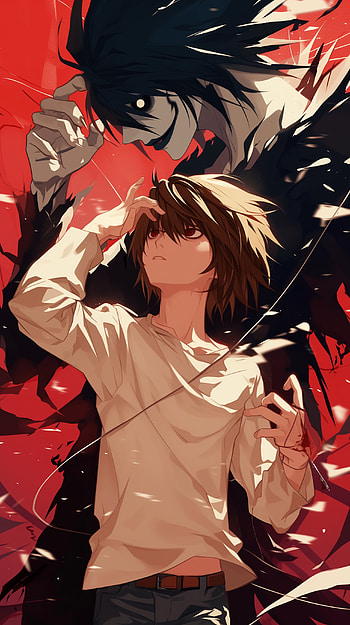 Death Note Anime : Light Yagami and Ryuk Dramatic Art, Anime, Death Note, Light Yagami HD phone wallpaper