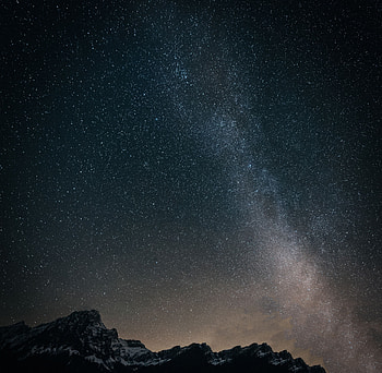 Universe, Mountains, Starry Sky, Milky Way HD wallpaper