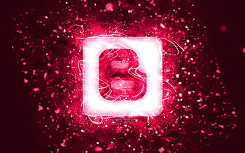 Blogger pink logo, , pink neon lights, creative, pink abstract background, Blogger logo, social network, Blogger HD wallpaper