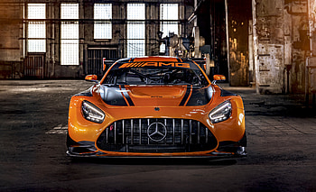 Mercedes-AMG GT3, orange car, 2019 HD wallpaper