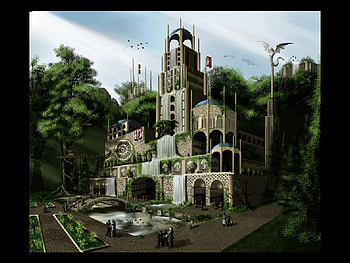 Elving City Hall, building, city hall, elf, fantasy HD wallpaper