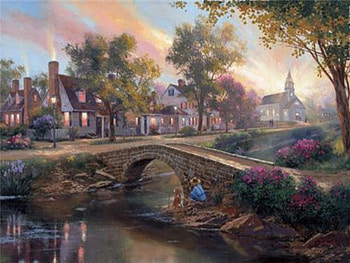 Simple-Pleasures, bridge, cottage, nature HD wallpaper