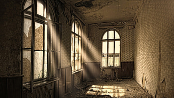 Preview building, old, room, ruin, windows HD wallpaper
