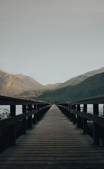Nature, Water, Rivers, Mountains, Wood, Wooden, Bridge HD phone wallpaper