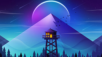 Firewatch Tower Minimalism , artist, artwork, digital-art, minimalism, minimalist HD wallpaper