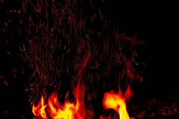 Fire, Bonfire, Dark, Flame, Sparks HD wallpaper