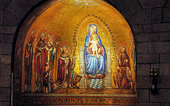 Mary, Jesus and Saints, Saints, mosaic, Mary, Jesus HD wallpaper