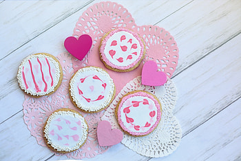blue, winter, pink, snowflake, abstract, love, cookies HD wallpaper