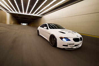 m6, white, bmw, mpower, light, car, xenon HD wallpaper