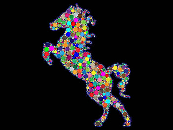 Stallion Horse, Stallion, Abstract, Black Background, Horse, Animal, Colorful HD wallpaper