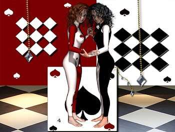 Red and Black, spade, abstract, diamonds, fantasy HD wallpaper