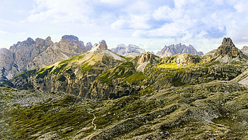 Italian Dolomites, sky, alps, rocks, south tyrol, landscape, clouds HD wallpaper