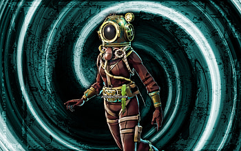 Deep Sea Dominator, blue grunge background, Fortnite, vortex, Fortnite characters, Deep Sea Dominator Skin, Fortnite Battle Royale, Deep Sea Dominator Fortnite HD wallpaper
