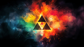 Vibrant Triforce - Legend of Zelda Theme, triforce, video game, The Legend of Zelda HD wallpaper