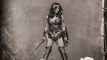 Wonder Woman Spartan Kick, wonder-woman, superheroes, artist, artwork, digital-art HD wallpaper
