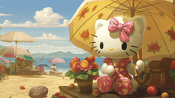 Painting of Hello Kitty, cute, Anime, Hello Kitty, sanrio, cute anime HD wallpaper