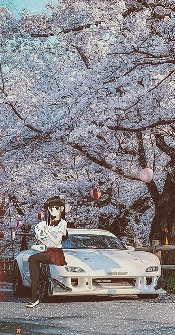 Komi+sports car, motor_vehicle, anime HD phone wallpaper